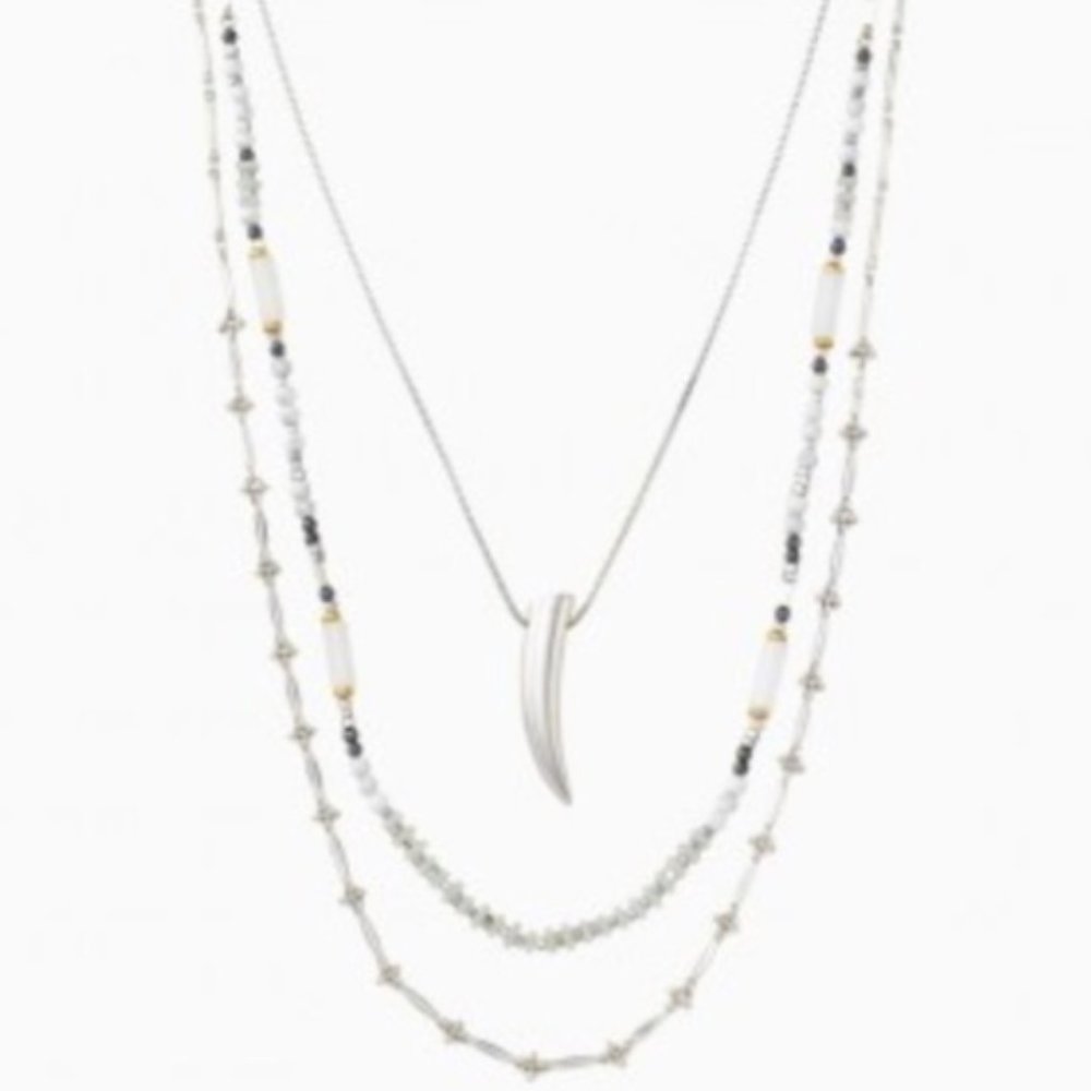 Stella & Dot Silver Tiburon Layered Necklace